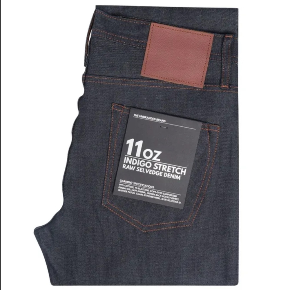 The Unbranded Brand 38 UB122 Skinny Fit - 11oz Indigo Stretch Selvedge Denim